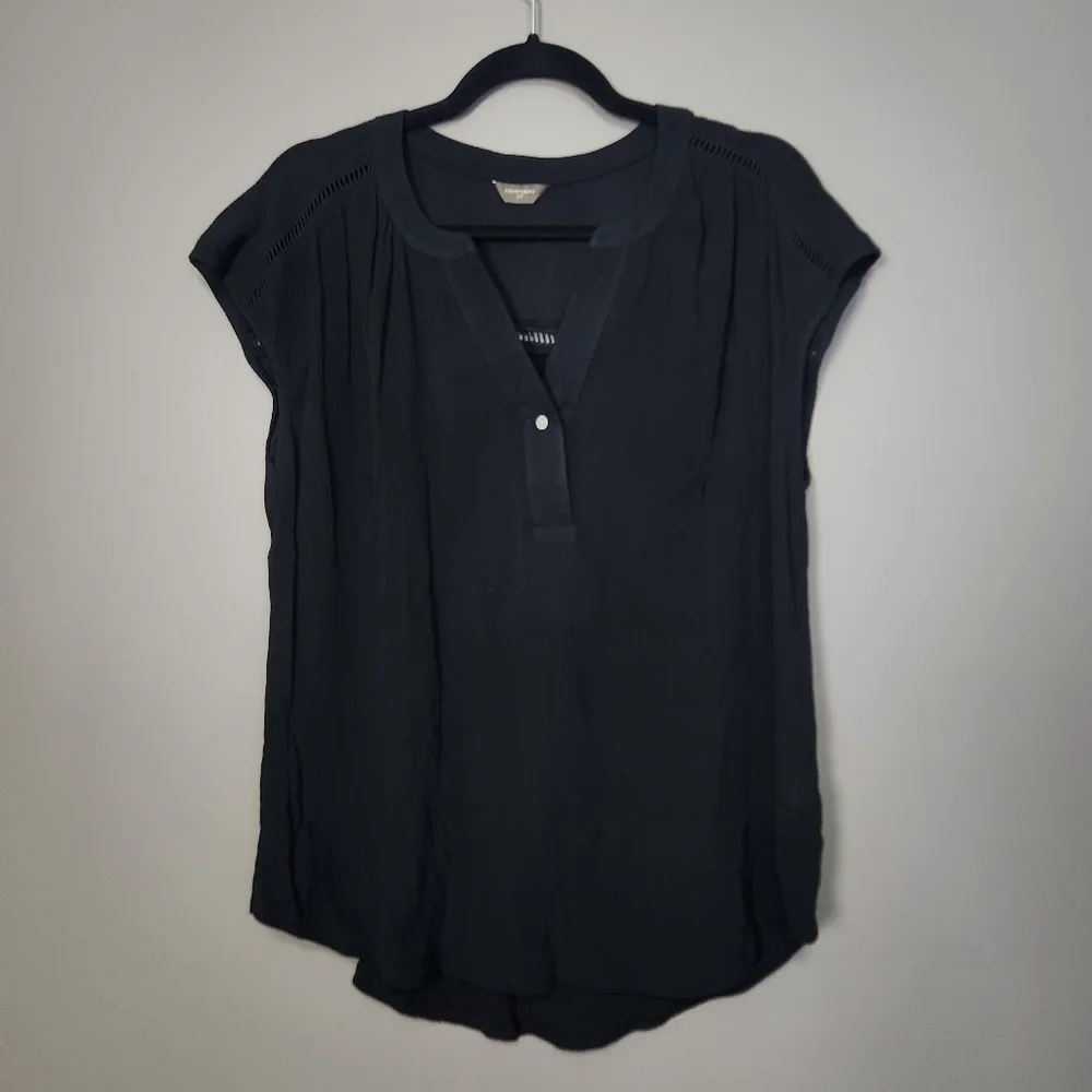 Denver Hayes Black Lightweight Short Sleeved Blouse - Picture 2 of 10